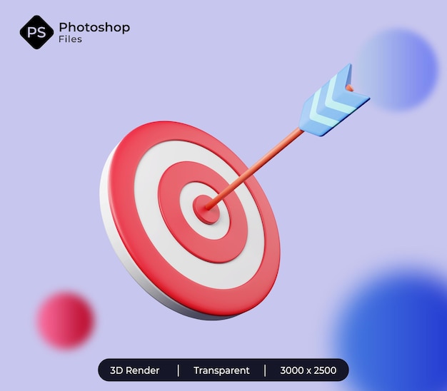arrow hit the center of target business target achievement concept3d render illustration