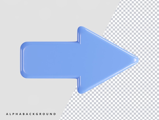 Arrow icon 3d rendering vector illustration transparent element