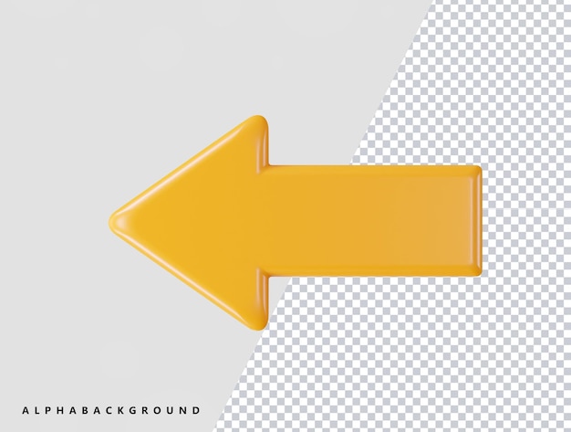 PSD arrow icon 3d rendering vector illustration