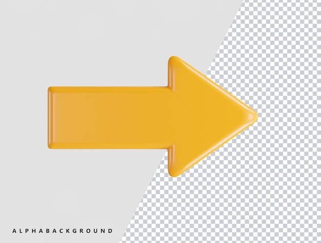 PSD arrow icon 3d rendering vector illustration