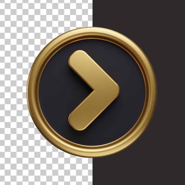 Arrow icon gold 3d