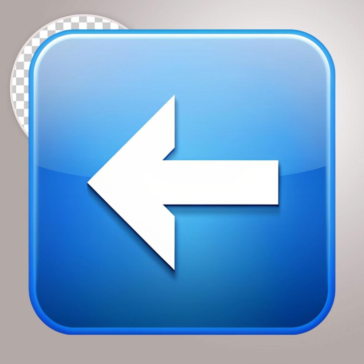 PSD arrow icon on transparent background