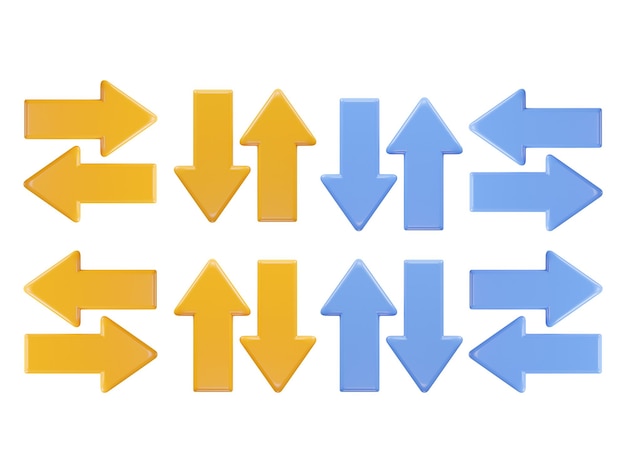Arrow icon vector 3d rendering illustration transparent element