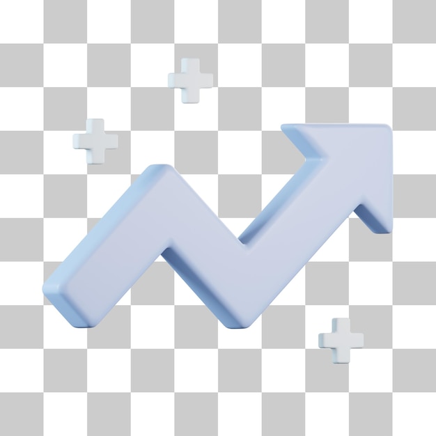 Arrow increase chart 3d icon