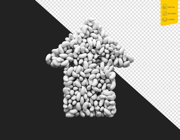 PSD arrow of jelly beans on isolated background 3d illustration