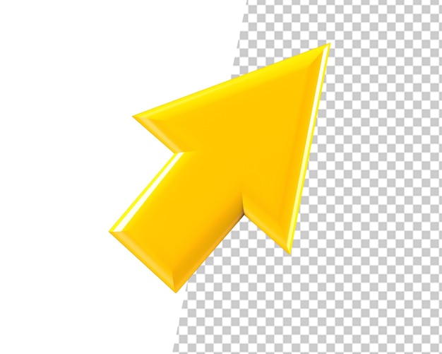 Arrow pointer computer mouse 3d gold icon