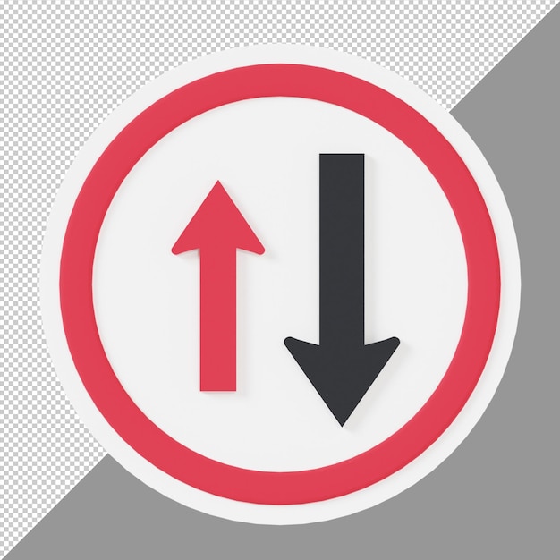 PSD arrow red circle road sign