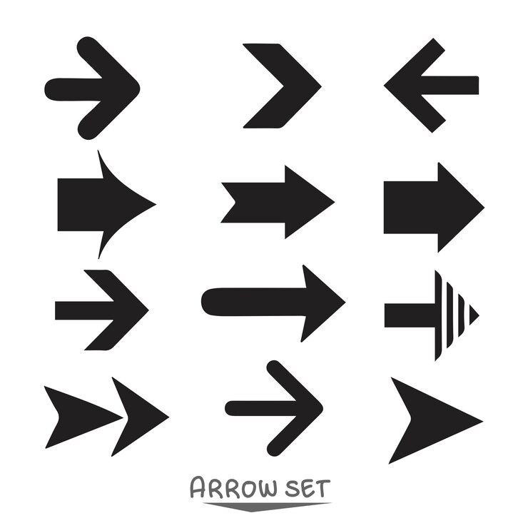 PSD arrow set icons