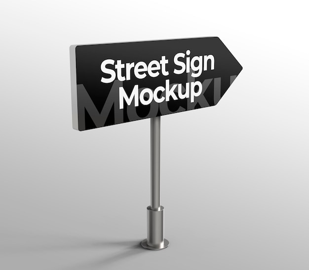 PSD arrow sign mockup for advertising or branding