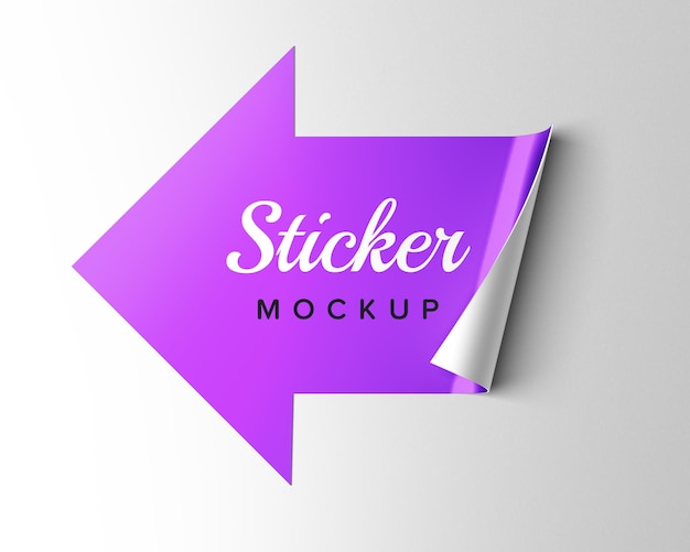 Progettazione di design mockup adesivo freccia