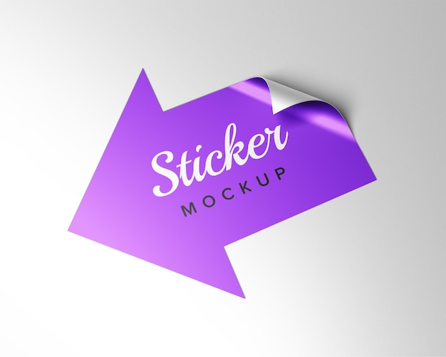 Design mockup adesivo freccia