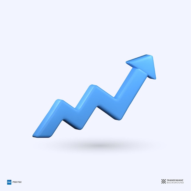 Arrow up icon 3d rendering 3d render illustration