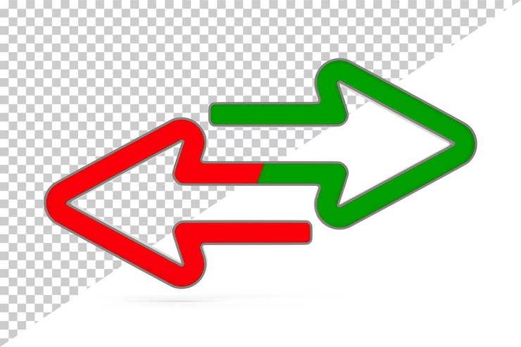 PSD arrow on white background isolated 3d illustration