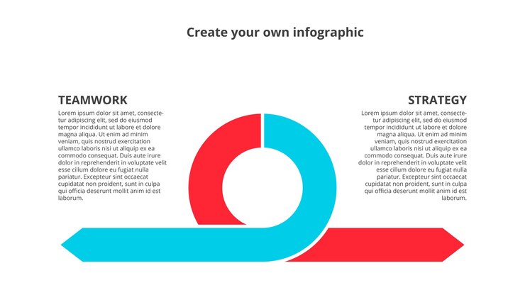 PSD arrows infographic with 2 options flat illustration for data visualization and analysis