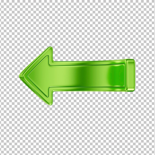 PSD arrows looping in circle green refresh icon isolated on transparent background