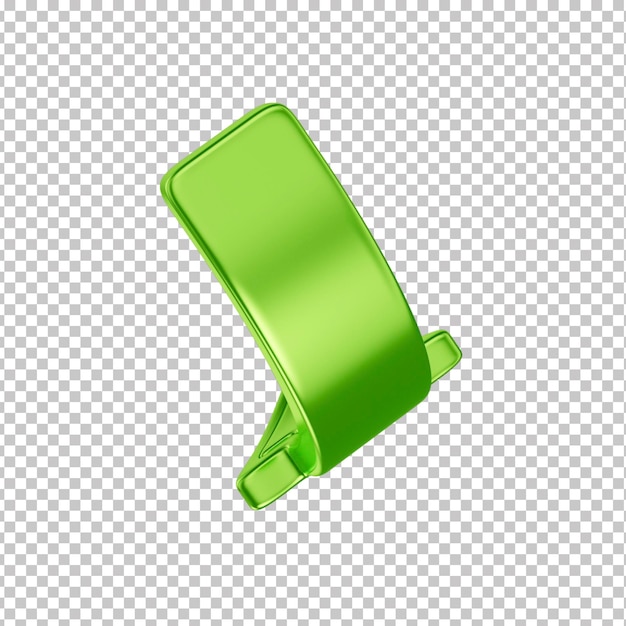 PSD arrows looping in circle green refresh icon isolated on transparent background