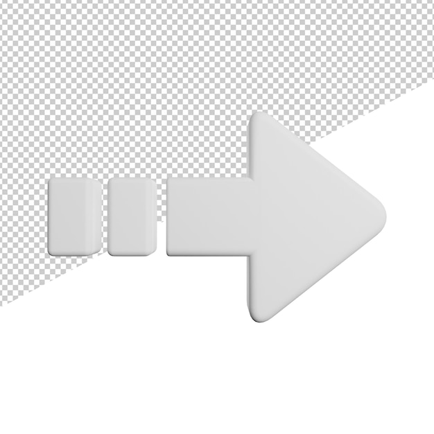 Arrows Right Pointer front view 3d icon rendering illustration on transparent background