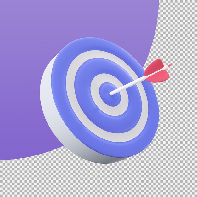 Arrows shot in the center of the target marketing analysis concept for business goals 3d illustration with clipping path