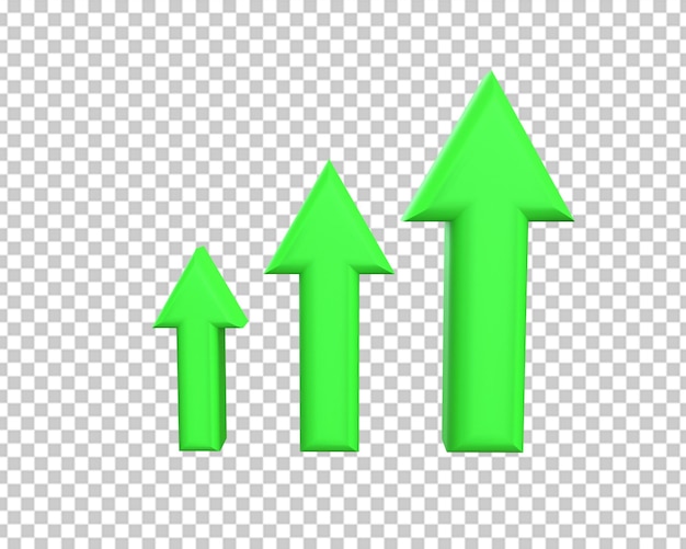 Arrows up green icon 3d