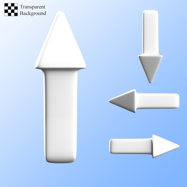 Arrrow icon white 3d illustration