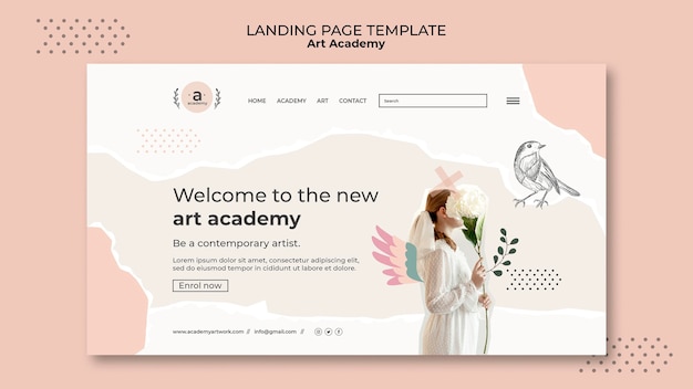 Art academy landing page