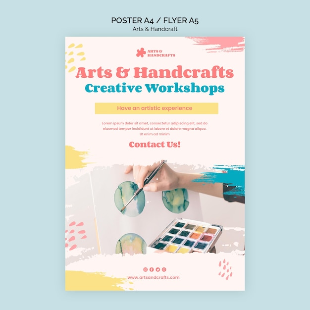 Art and handcraft poster template