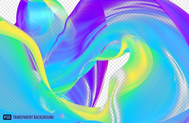 藝術彩色波曲線抽象流動背景 3D 渲染