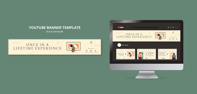 art and craft youtube channel art template design