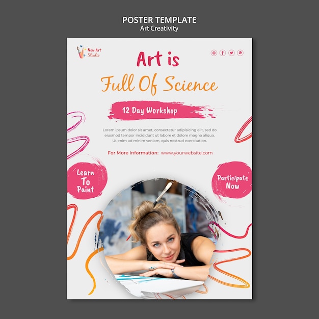 PSD art and creativity poster template