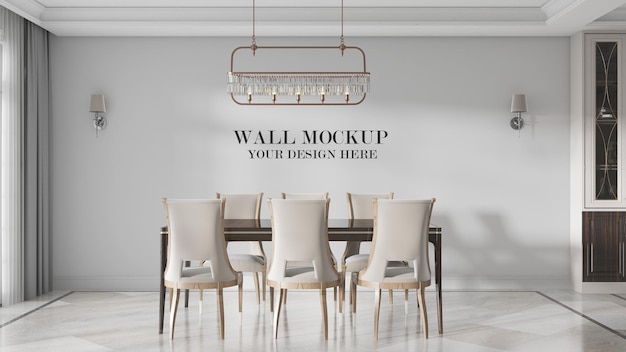 Art deco dining room wall mockup