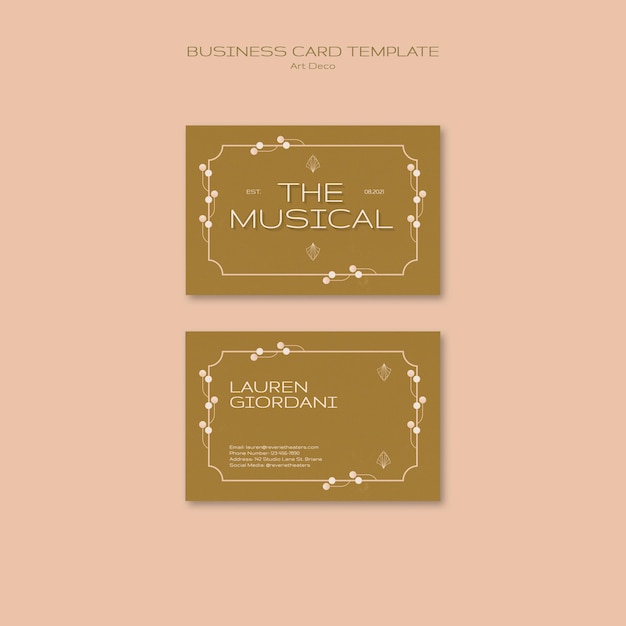 PSD art deco musical business card