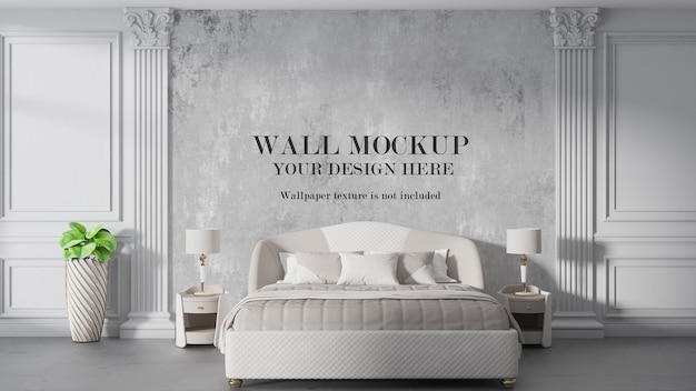 Art deco style bedroom wall mockup