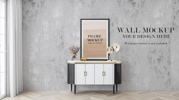 Mockup di pareti interne e poster in stile art déco