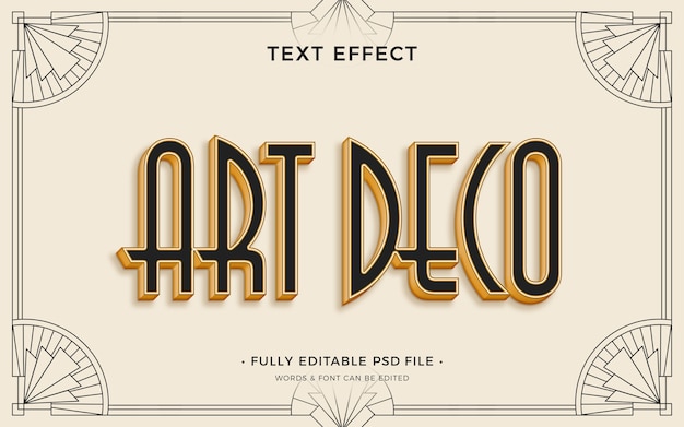 Premium Psd | Art Deco Text Effect
