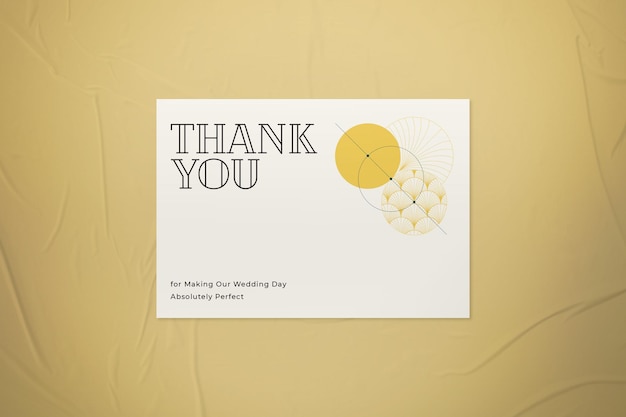 PSD art deco wedding suite thank you card