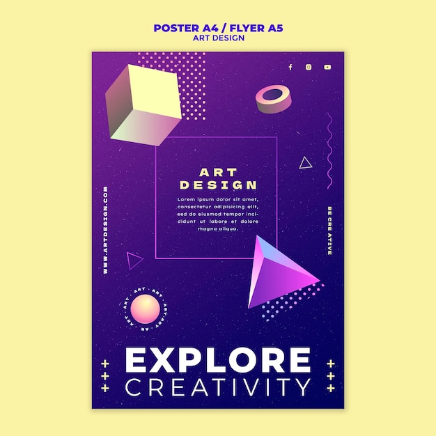 PSD modello di stampa di design artistico