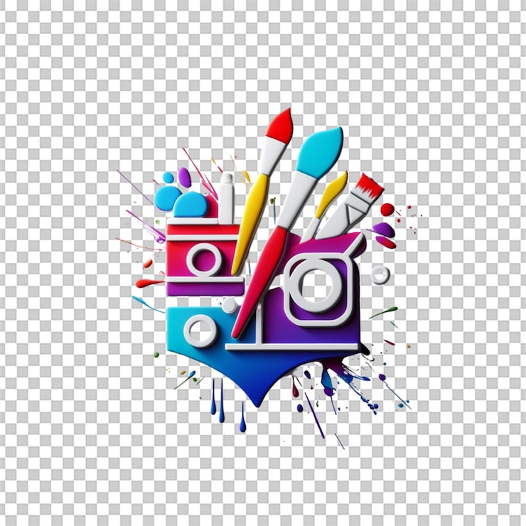 PSD art director 3d icon with artistic design isolated on white background for creative industry visuals