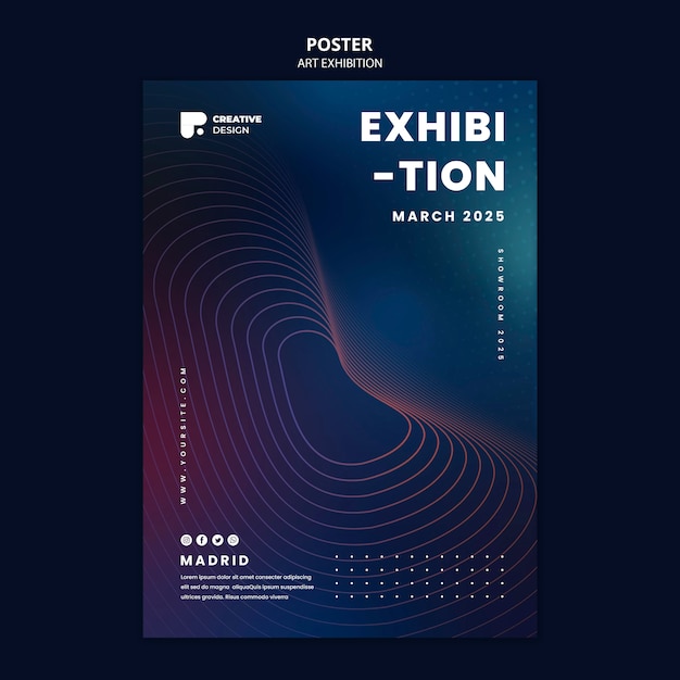 PSD art exhibition abstract poster template