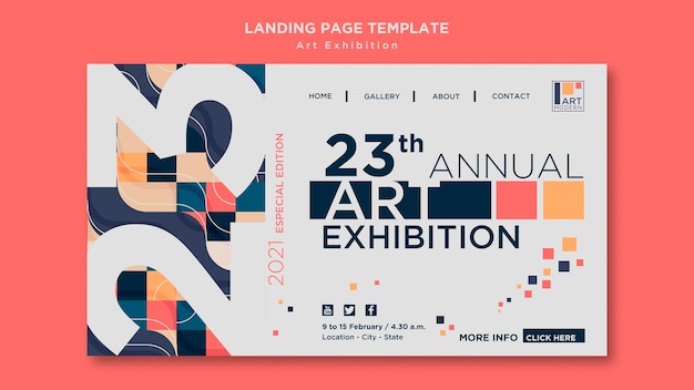 Art exhibition concept landing page template