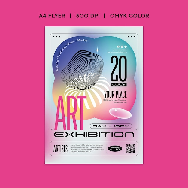 PSD art exhibition flyer