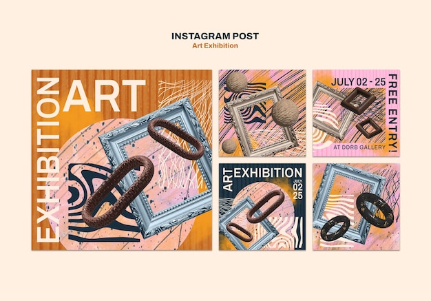 art exhibition instagram posts template