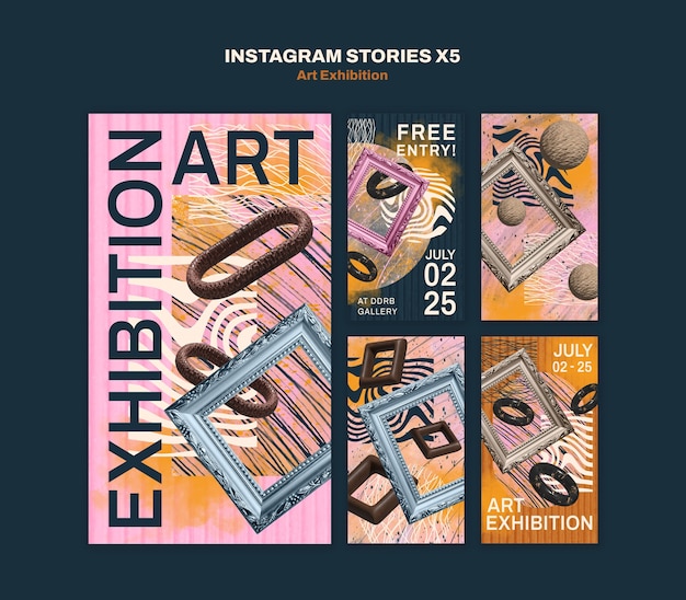 art exhibition instagram stories template