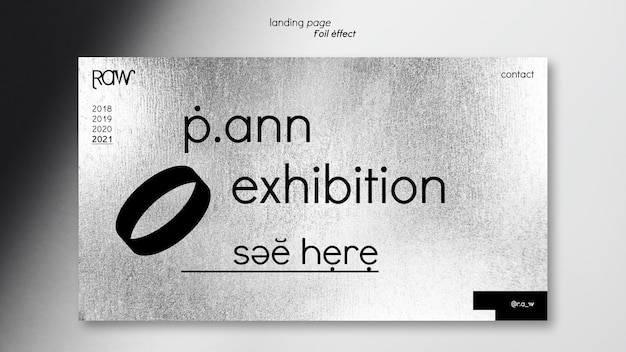 PSD art exhibition landing page