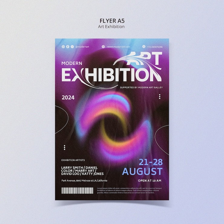 PSD art exhibition poster template