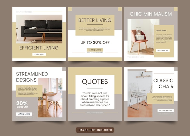 PSD the art of furniture design social media graphics