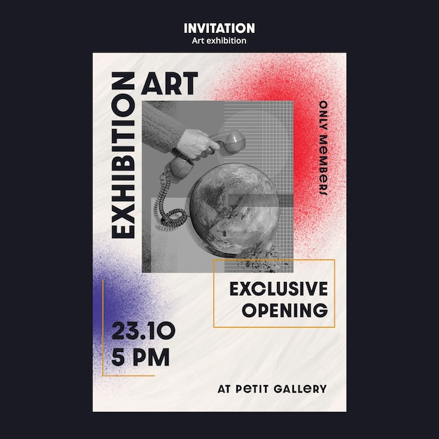 PSD art gallery and exhibition invitation template