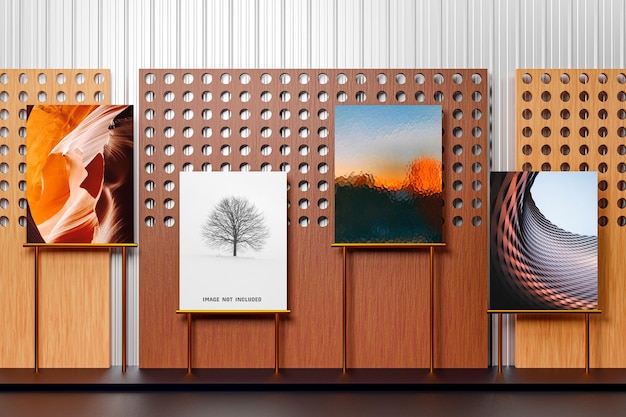 Art gallery photo exhibition mockup template