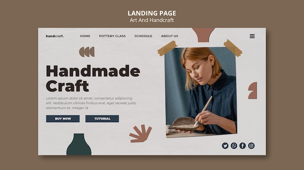 PSD art and handcraft landing page