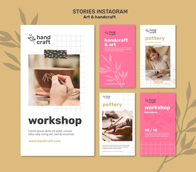 PSD art and handcraft social media stories