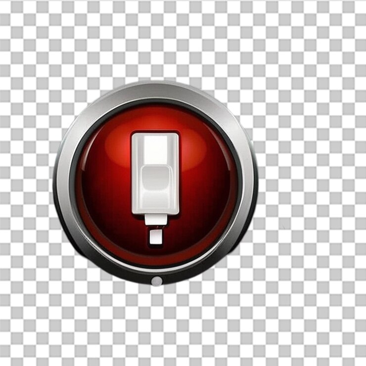 PSD art illustration of red and green power onoff button icon set